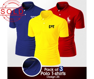Pack of 3 Polo T-shirts Design 26